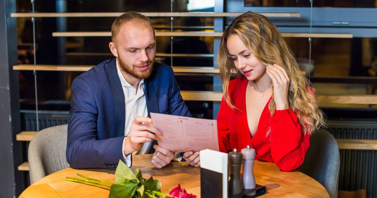 Man having a date with a woman for the first time